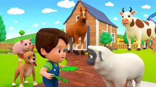 Learn Farm Animals Names with Sounds - Fun Outdoor Pretend Play for Kids - Leaning Animals Names