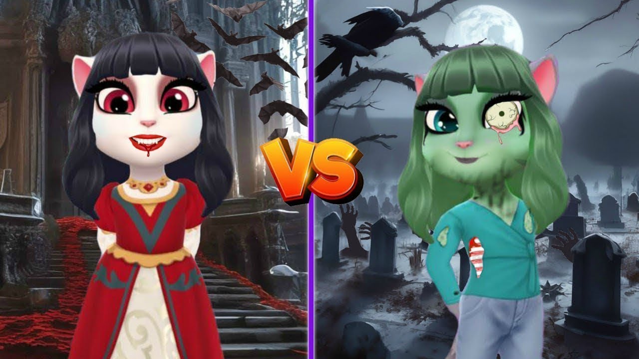 My talking angela2 Vampire Vs Zombie My talking angela2Cosplay - YouTube