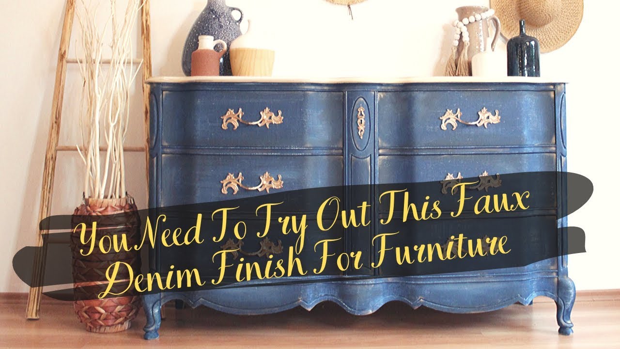 How to Recreate a Faux Metal Paint Finish & a Denim Footstool {VIDEO}