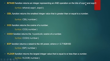 Math functions oracle sql