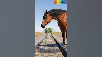 Horse saved the mango tree from drying up by watering it 😭 #ai #save #tree #horse