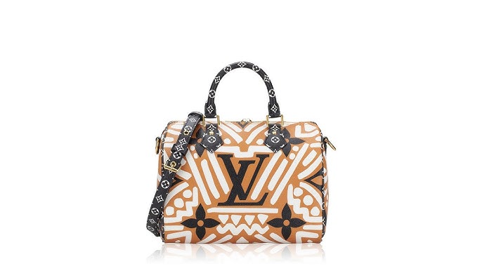 LOUIS VUITTON Monogram Giant Crafty Speedy Bandouliere 25 Creme Caramel  548893