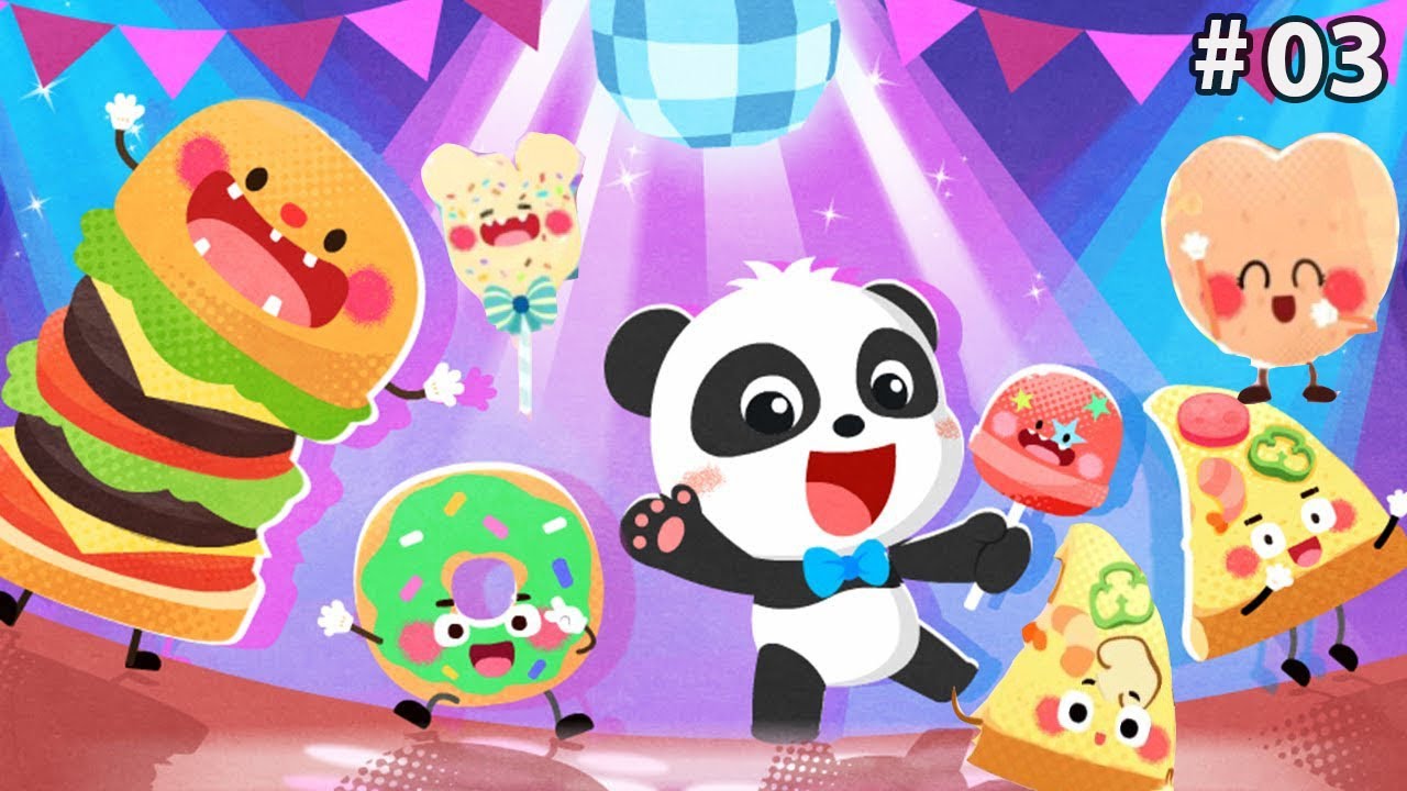 Baby Panda's Food Party Dress Up Learn to make cookis, cholat