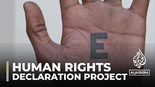 Art project to see 30 people tattooed with letters of rights declaration
