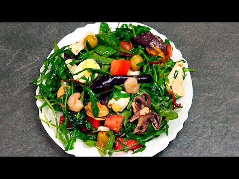 ВСЕ ИЩУТ ЕГО НА СТОЛЕ! Потрясающе вкусный салат с морепродуктами! Салат на НОВОГОДНИЙ СТОЛ 2022!
