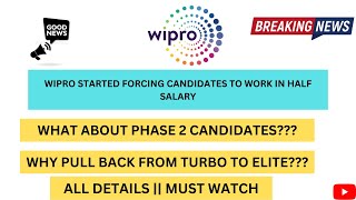 WIPRO started forcing candidates to work in Elite ||When will onboarding start||Complete details