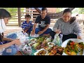 Lunch with sister and brother - Delicious Cambodian Foods