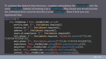 How to Convert formArray to formGroup in Angular Forms