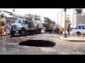 Dos enormes forados en la Av. España interrumpen el transito en Trujillo