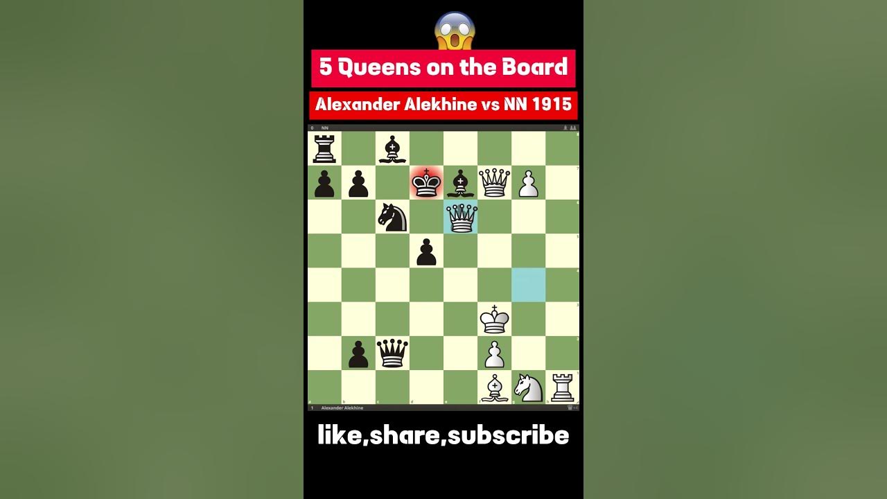 5 Queens Chess Game  Alekhine vs NN 1915 