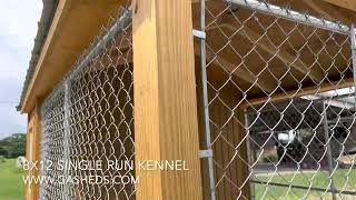 8x12 Single Run Dog Kennel - Outdoor Sheds