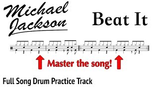 Beat It - Michael Jackson | Drums Only Practice Track | 96-144 bpm