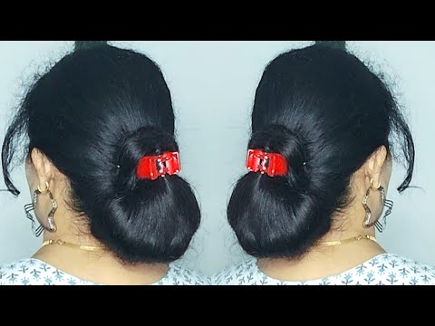 new bun hairstyle using clutcher || easy hairstyle || girl hairstyle ||  simple juda hairstyle || - … | Bun hairstyles, Easy hairstyles, Bun hairstyles  for long hair