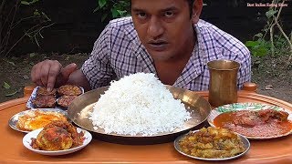 Massive Rice with Omelette - Egg Curry - Lotte Fish - Tilapia Fish Gravy - Eating Show Indian Food