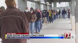 Long lines seen at Raleigh gun show Saturday