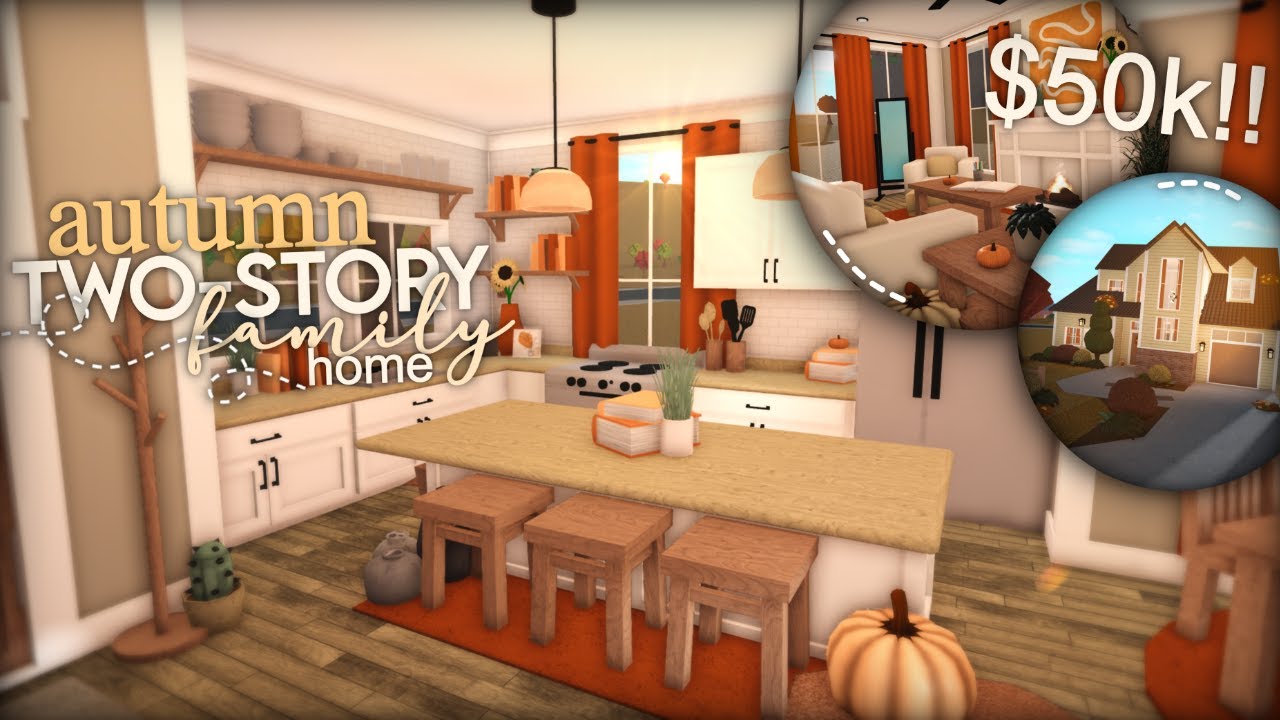 Bloxburg 50K TwoStory Autumn Family Home Speedbuild YouTube