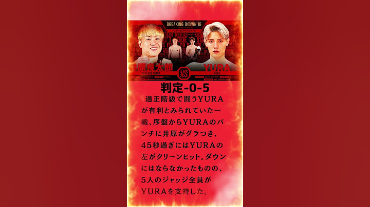 【試合結果速報】YURA vs 井原良太郎「BreakingDown16」ブレイキングダウン