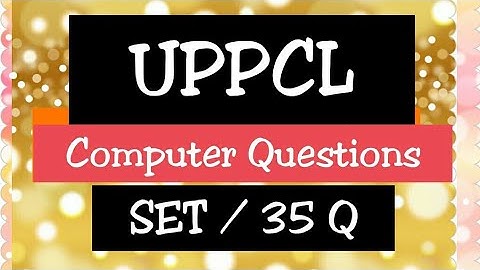 UPPCL COMPUTER | Question set | Uppcl technician new vacancy 2019