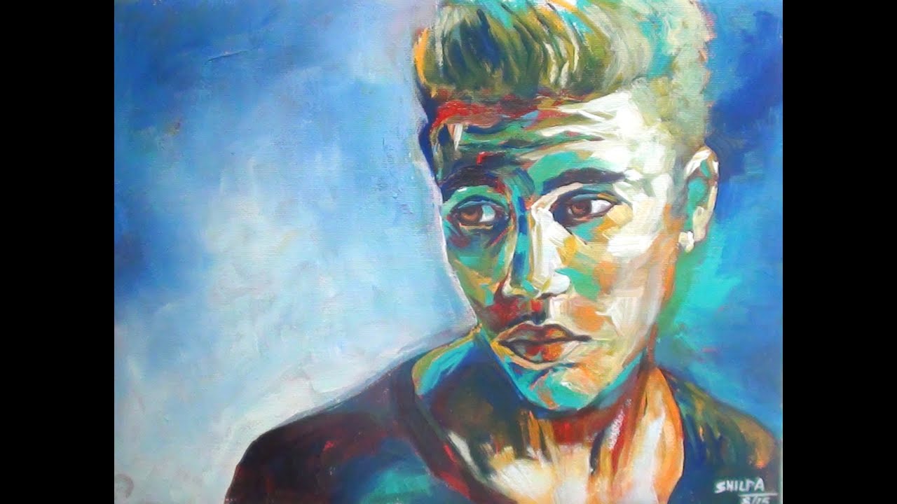 How to paint Justin Bieber learn to paint with acrylic paints by