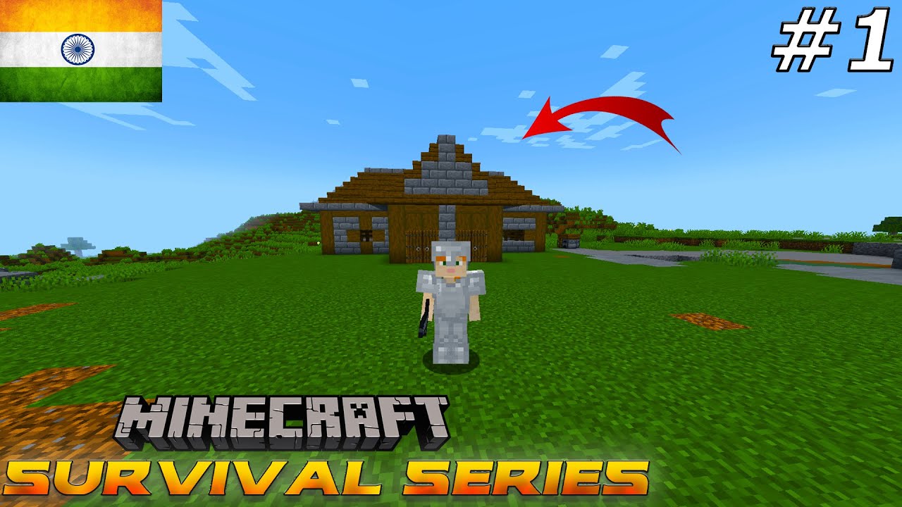 minecraft pe survival series ep-1 in hindi 1.19 | i made survival house ...