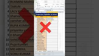 Change First Letter Capital In Excel | Excel Short Video In Essay Process |  #excelhindi #excel