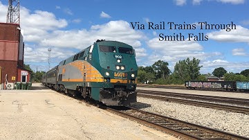 VIA Rail Trains Through Smith Falls