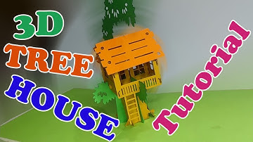 3D Tree House Kirigami | Pop Up Card | Tutorial | DIY