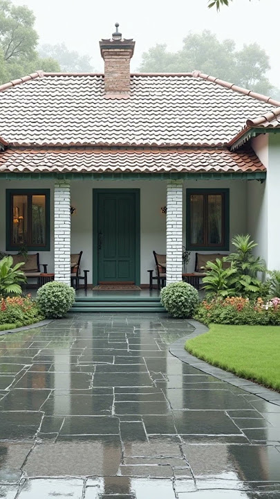 elegant-green-lawn-home-design.mp4#mediterraneanhouse#shorts #home#house