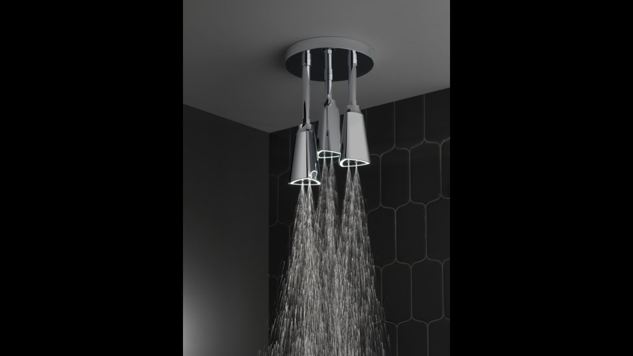 DELTA Pendant Raincan Shower Head with LED Light YouTube
