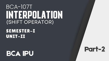 BCA IPU Sem-I | Interpolation (Shift Operators)| Unit 2 | Mathematical Foundation for CS | Part-2