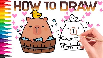 How to Draw a Cute Capybara | Easy Drawing for Kids | Draw and Learn English