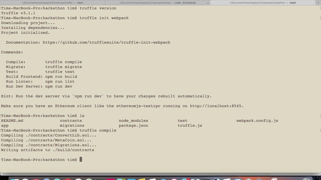 Bootstrap Truffle and Webpack in less than a minute. - YouTube