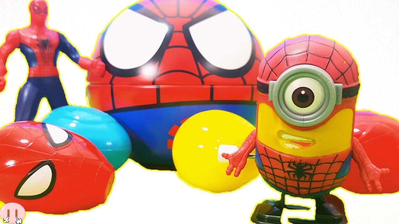 spiderman surprise egg ドラえもん おもちゃねんど遊びドラえもんの顔を