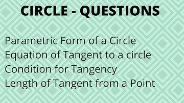 PGT MATHS - CIRCLE- PART 3 -QUESTIONS - C13