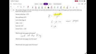 Stats Chapter - Problems Where the Z-score is Provided