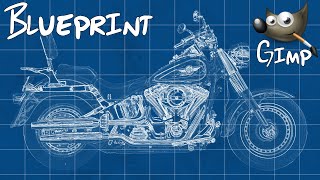 Gimp Tutorial : How to make a blueprint・How to Create a Blueprint effect in Gimp