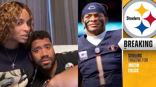 Russell Wilson Reacts to Steelers Trading for Justin Fields!