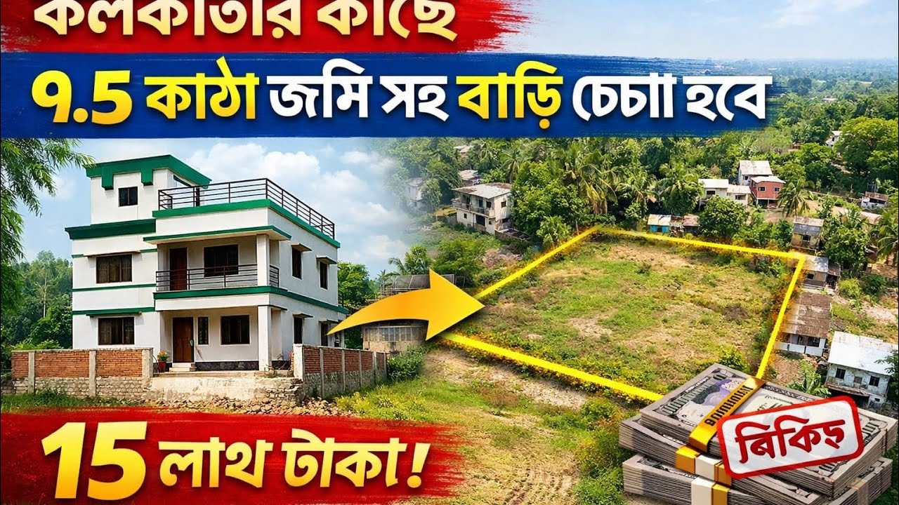 কম দামে বাড়ি কিনতে চান? কলকাতার পাশে ৭.৫ কাঠা জমি সহ বাড়ি ১৫ লাখে!