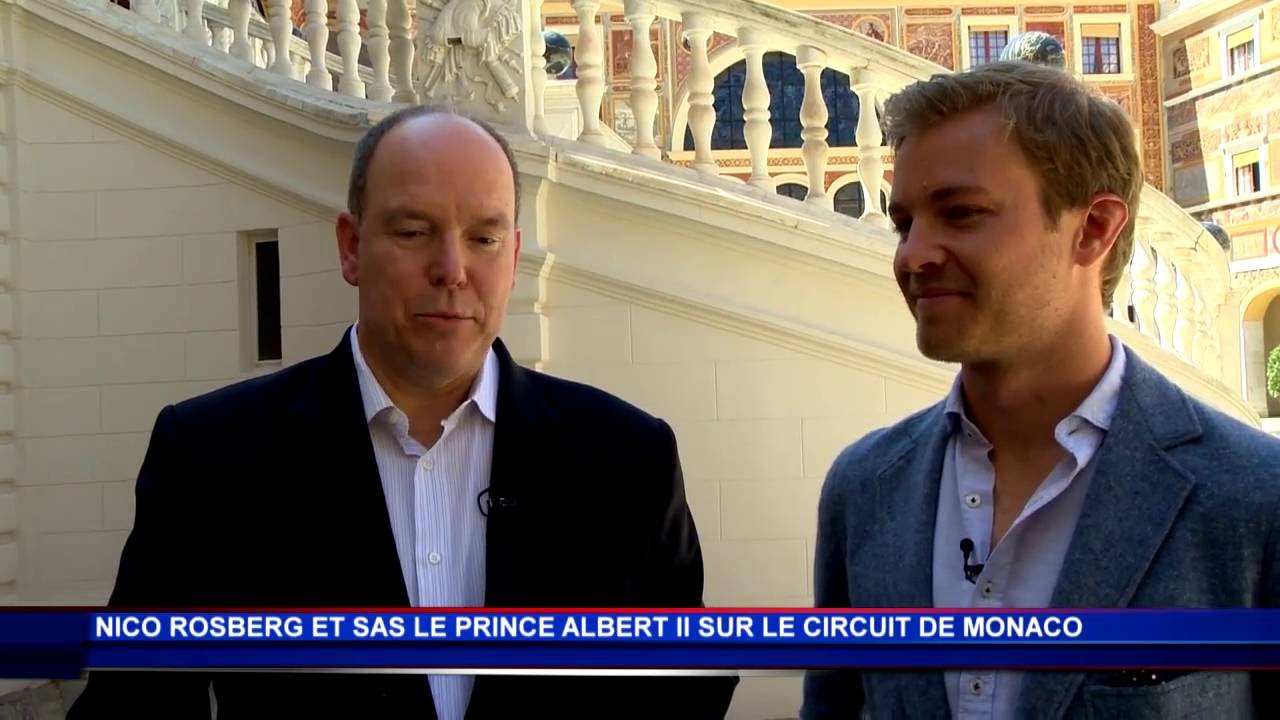 S. A. S. le Prince Albert II et Nico Rosberg sur le circuit de Monaco