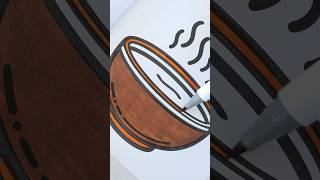 Coloring a bowl of soup 🍲 #satisfyingcoloring #coloringbook #coloring #coloringpages #colouring