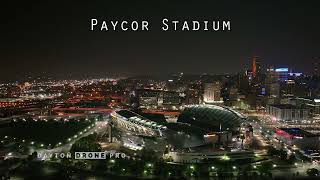 Paycor Stadium - Nighttime Aerial Video - Dayton Drone Pro