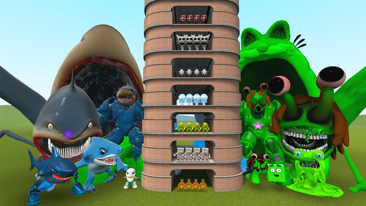 TALLGRASS LITTLE TO BIG ALL TRALALEDON TRALALA VS ALL VINERIA SPRUNKI PHASE 1 - 10 in Garry's Mod!