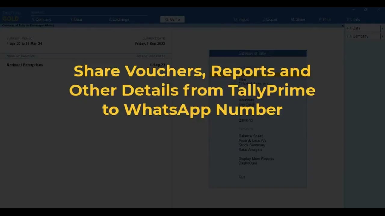 WhatsApp on TallyPrime | 4qs | 4 Quadrant Solutions | Tally | Learn with Tally | Demo videos |