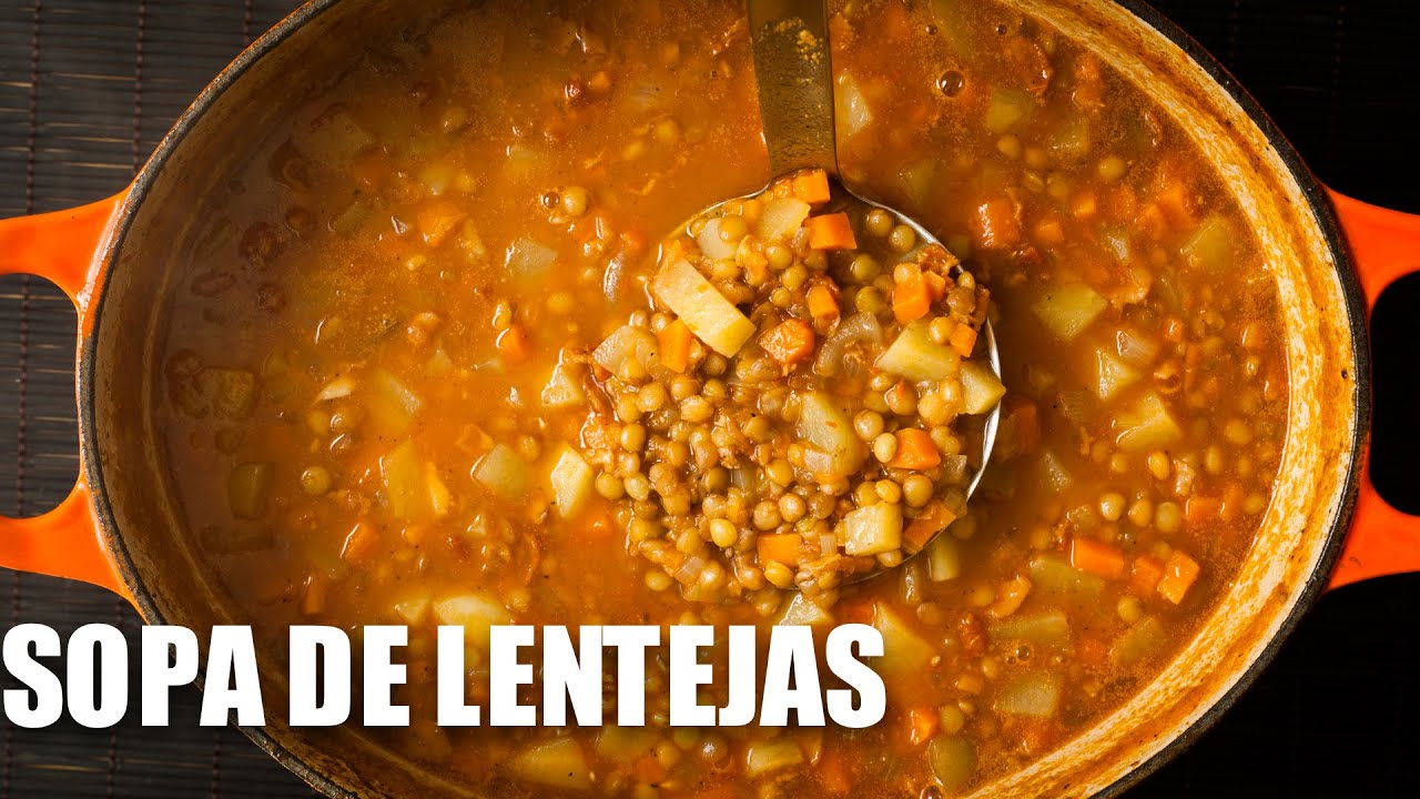 Cómo hacer una rica sopa de lentejas con plátano macho frito - YouTube