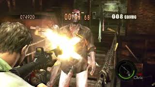 Resident Evil 5 RE5 PS3 PS4 Mercenaire mode - Chris Redfield - Prison   Débutant noob