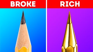 RICH VS. BROKE | Smart SCHOOL DIY Supplies, Cheating Tricks And Funny Pranks To Try