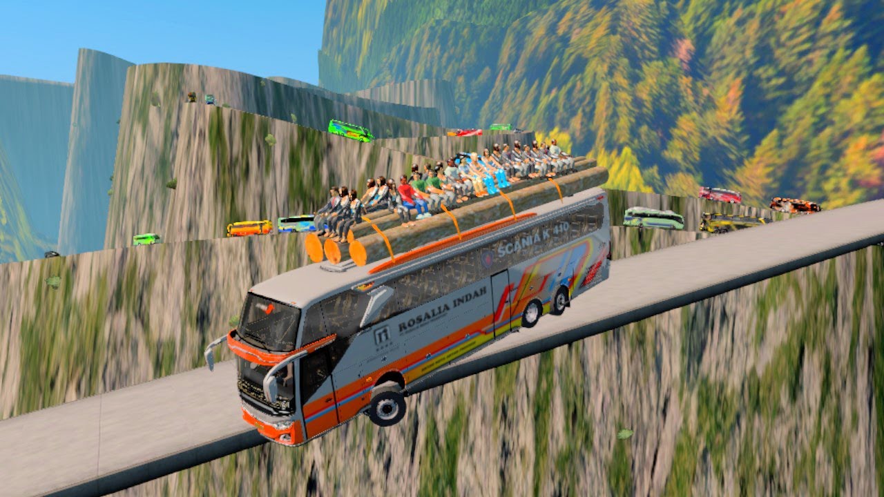 Overloaded Passenger Bus on a Deadly Extreme Cliffside Road ...