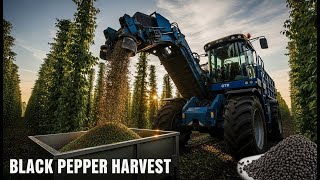EXTREME Black Pepper Harvest: GIANT OTR Harvesters & High-Tech Spice Factory | Harvest Motion