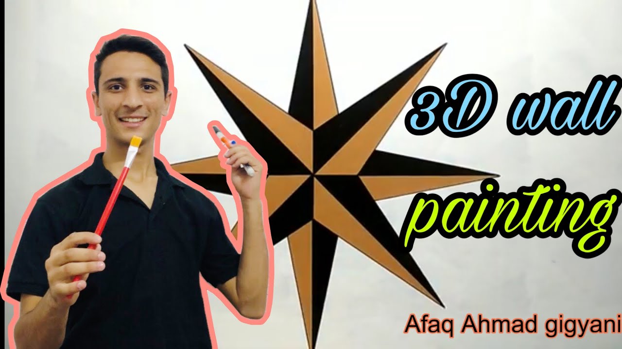 Wall painting compass simple//. Cara menggambar compas 3D - YouTube