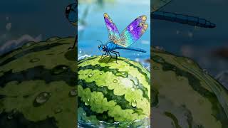 Cooling a Watermelon in a Forest Creek 🍉 Summer ASMR #slowliving #asmr #summeraesthetic #shorts